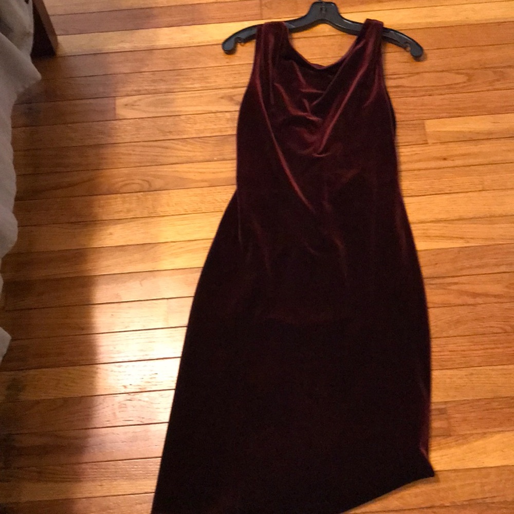 Classic burgundy velvet dress